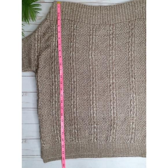 CozyCasual Chunky Knit off-the-shoulder Sweater, Women's Large - Picture 8 of 11